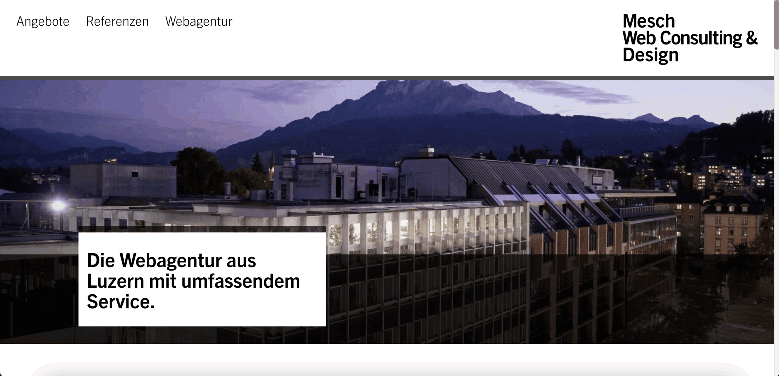 Screenshot der Website von Mesch
